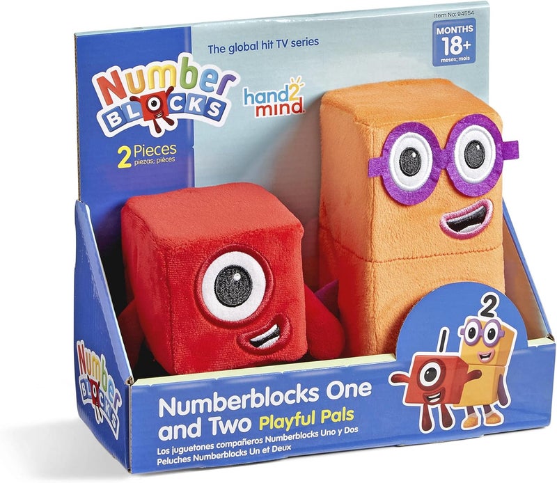 hand2mind hand2mind Numberblocks One  Two Playful Pals Plush Numbers for Toddlers Preschool Math Learning Toys Stuffed Animal Plushies Counting Blocks Stuffies Kids Birthday Gifts Easter Basket Stuffers  - Image 1