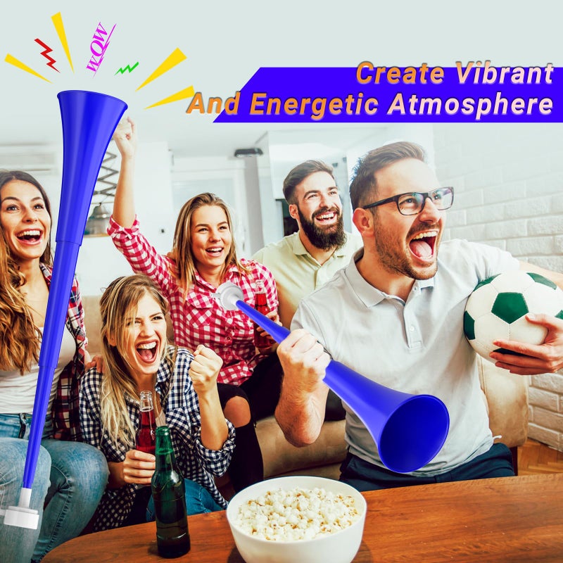 Ouffun Collapsible Stadium Horn 24 Inch Vuvuzela Plastic Trumpet Horn Blow Horn Noisemakers Loud Sound Soccer Horn Cheer Horn for Sporting Events Graduation Games School Party Supplies Favors Accessories - Image 4