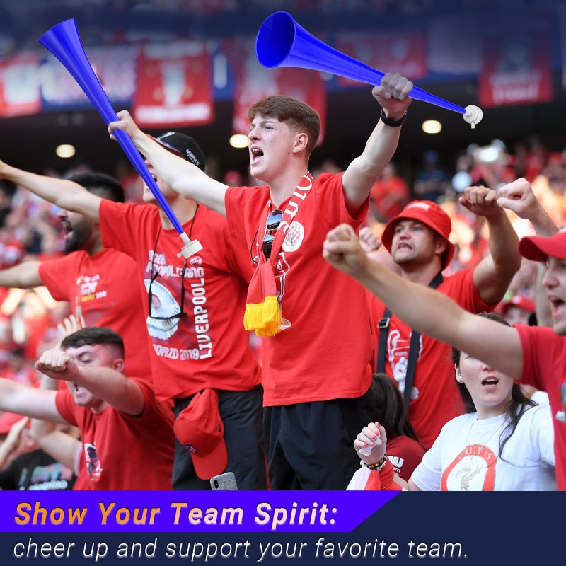 Ouffun Collapsible Stadium Horn 24 Inch Vuvuzela Plastic Trumpet Horn Blow Horn Noisemakers Loud Sound Soccer Horn Cheer Horn for Sporting Events Graduation Games School Party Supplies Favors Accessories - Image 3