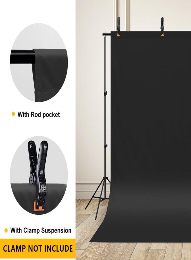 CPLIRIS 5x7ft Black Backdrop Background for Photography, Solid Black High Density Polyester Fabric Black Photo Backdrop Curtain for Portrait Photoshoot, Party and Video - Image 4