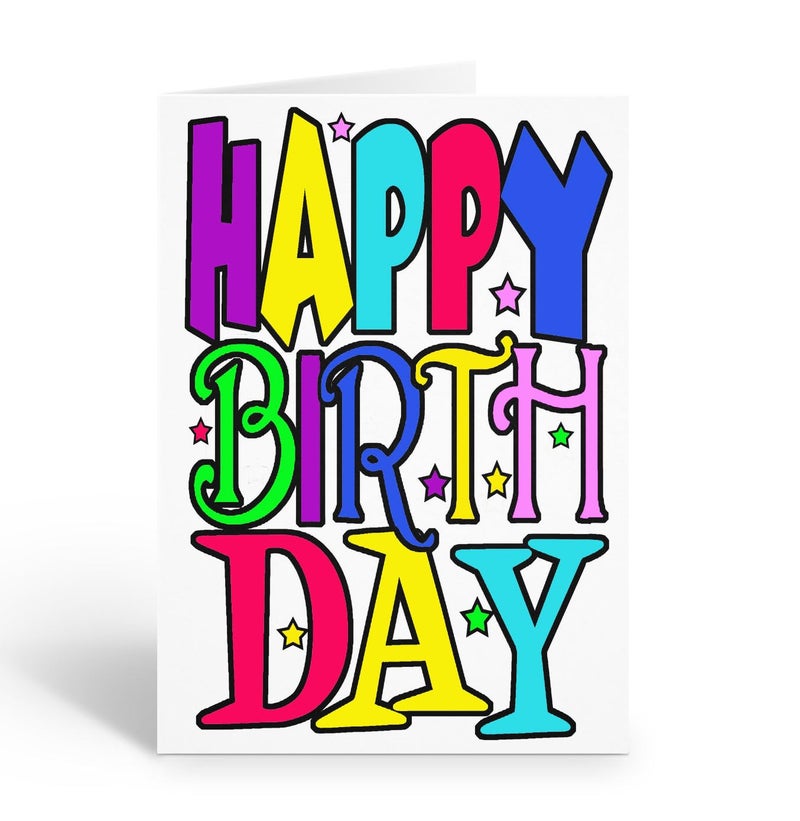 Stonehouse Collection Kids Happy Birthday Coloring Cards, Color-in 'Happy Birthday' Design for Creative Party | Fun12 Color Card and Envelopes - Image 2