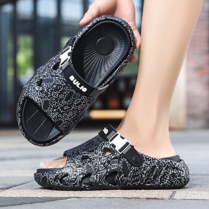 Children'S Shoes, Couple'S Beach Shoes, Unisex Sandals, Summer Outdoor Non-Slip Parent-Child Shoes, Clogs - Image 1