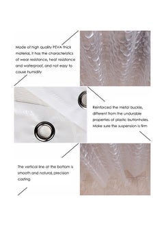 WISFOR Wisfor 3D Effect Clear Shower Curtain Waterproof Water Cube EVA Bathroom Curtain Liner with 12 Ring Hooks Mildew-free Bath Curtains for Home Hotel (180 x 180 cm)  - Image 4