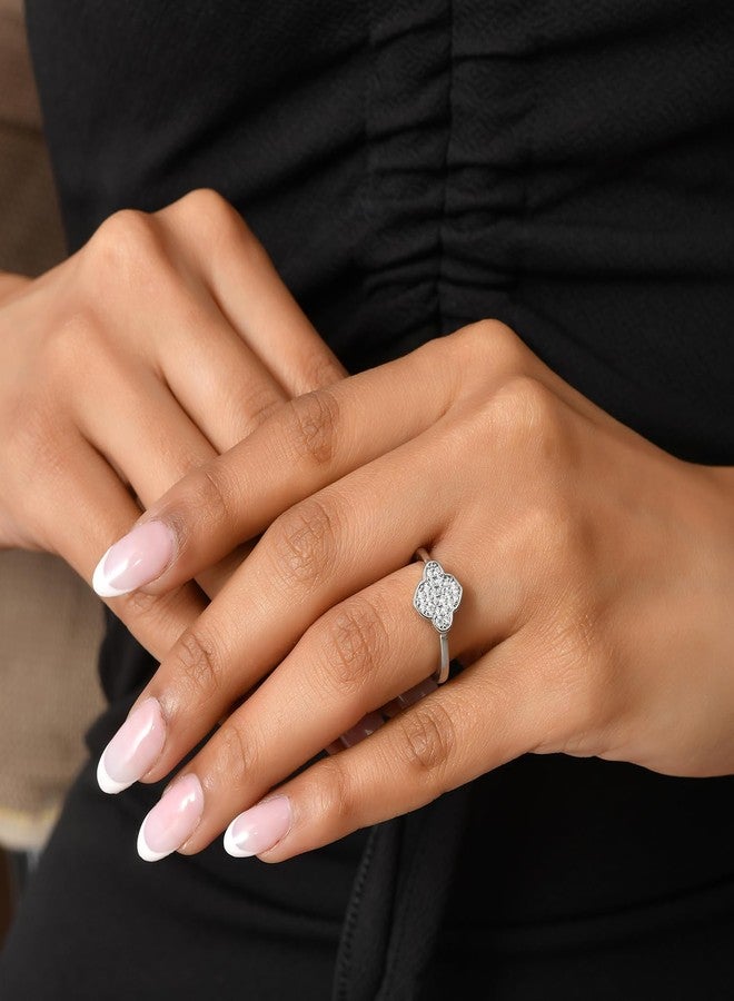 VOYLLA Sparkling Elegance Tiara American Diamond Solitaire Ring For Women, Party, Wedding, Lightweight, Gift For Her, Valentines Day, Valentines Gift For Lover, Girlfriend - Image 3