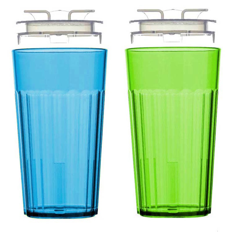 Reflo Smart Cup (Blue & Green 2-Pack) Open Training Cup, Toddler Cup, No Suction 6oz, 360 Control-Flow, USA MADE Premium High-Impact Plastic - Image 1