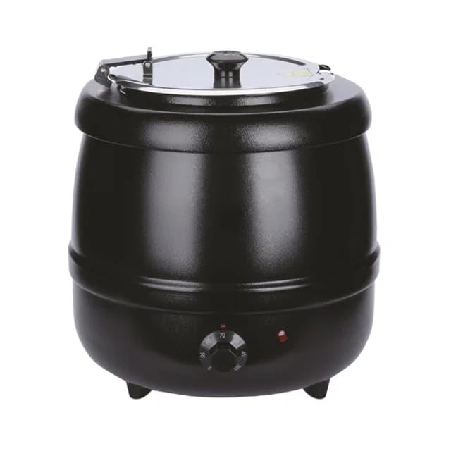 PAUL SONS Soup Kettle with 10 Liter Internal Container Electric Pot with Keep Warm Function Heavy Duty Commercial Electric Soup Pot Black Pack of 1Pc