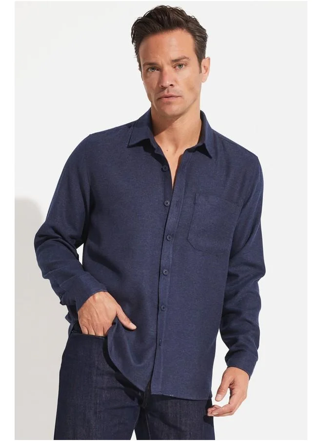 JUNE June Men Regular Fit Shirt Dark Blue