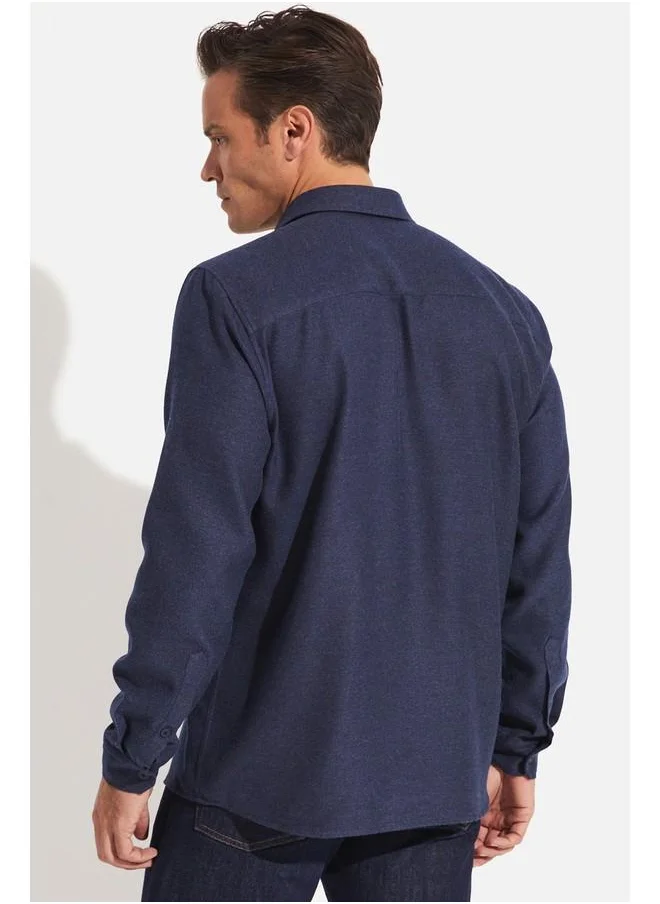 JUNE June Men Regular Fit Shirt Dark Blue