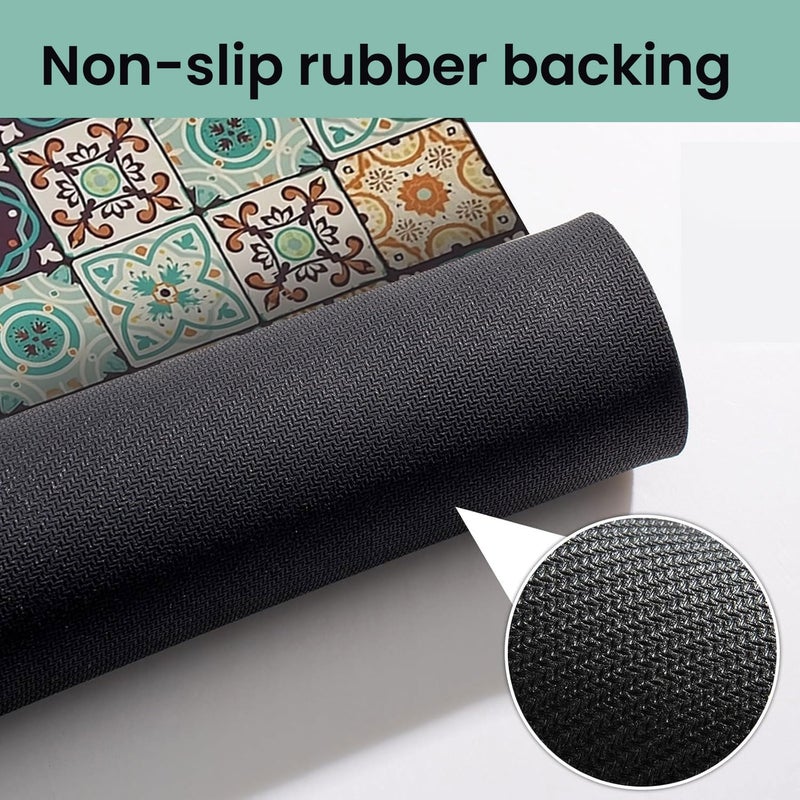 MAXOSHINE PVC Bathroom Mats Anti Slip | Water Absorbent Bath Floor Mat | Quick Dry Anti Skid Bathroom Mats for Home | Door Mat for Wet Area 40x60 Cm (Moroccan Green) - Image 3