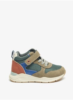 Boys Colourblock High Top Casual Sneakers With Hook And Loop Closure By Shoexpress