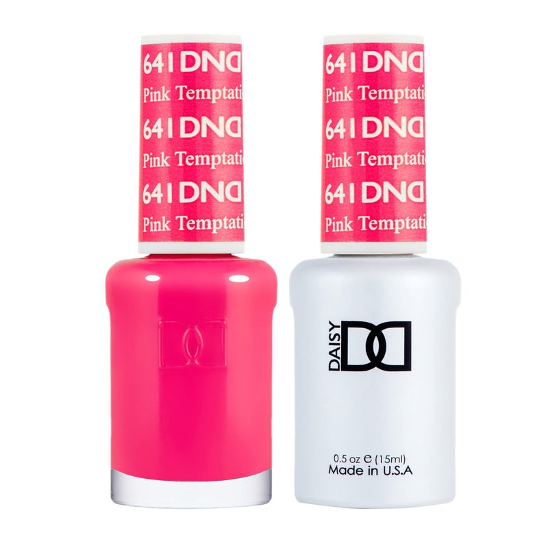 DND Gel Polish Set Pink Collection UVLED Gel Polish and Air Dry Nail Lacquer Matching ChipFree Polish Duo 641 Pink Temptation 05 Fl Oz
