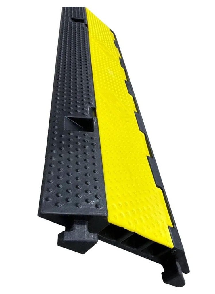 مخطوطات منحدر غطاء أرضية واقي الكابل - واقي كابل 3 قنوات خافي عيوب سلك الأرضية المطاطي - واقي كابل شديد التحمل سلك / خرطوم / أنبوب إخفاء الممر درع حماية 100 × 30 × 5.08 سم - Image 1