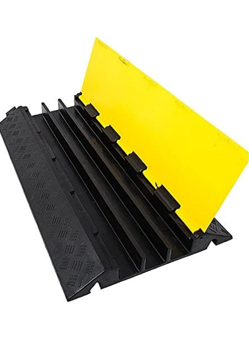 مخطوطات منحدر غطاء أرضية واقي الكابل - واقي كابل 3 قنوات خافي عيوب سلك الأرضية المطاطي - واقي كابل شديد التحمل سلك / خرطوم / أنبوب إخفاء الممر درع حماية 100 × 30 × 5.08 سم - Image 2