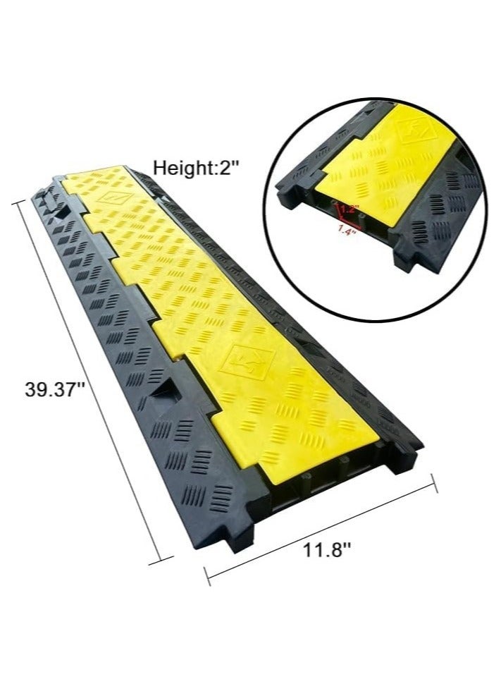 مخطوطات منحدر غطاء أرضية واقي الكابل - واقي كابل 3 قنوات خافي عيوب سلك الأرضية المطاطي - واقي كابل شديد التحمل سلك / خرطوم / أنبوب إخفاء الممر درع حماية 100 × 30 × 5.08 سم - Image 3