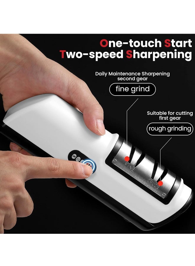 أوساويك مفرش السكين محترف من مرحلتين مفرش السكين الكهربائي، مفرش السكين لسكاكين المطبخ مع وظيفة شحذ وتلميع سريعة، سهل الاستخدام لجميع أنواع سكاكين المطبخ. - Image 5