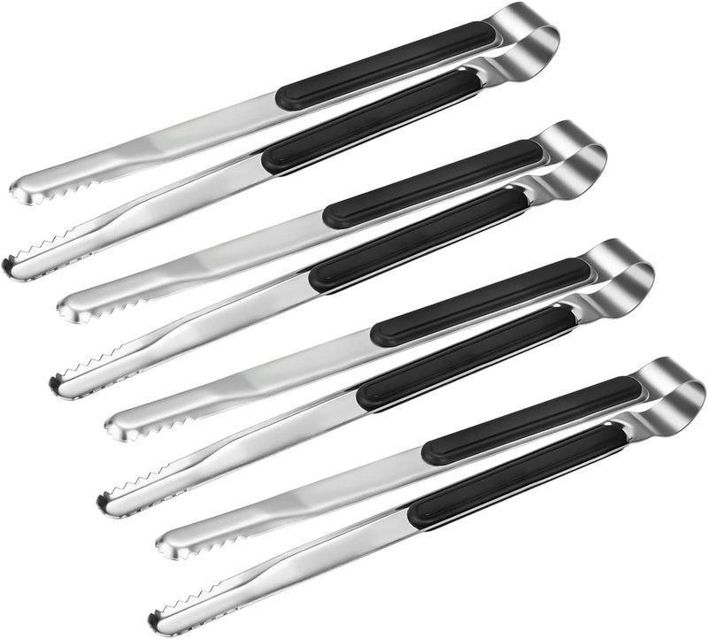 XEVOM 4 Pack Premium Stainless Steel Kitchen Tongs, Serving Tongs for Cooking, Metal Food Tongs with Non-Slip Grip, Heat Resistant Grill Tongs 10 inch - Image 1