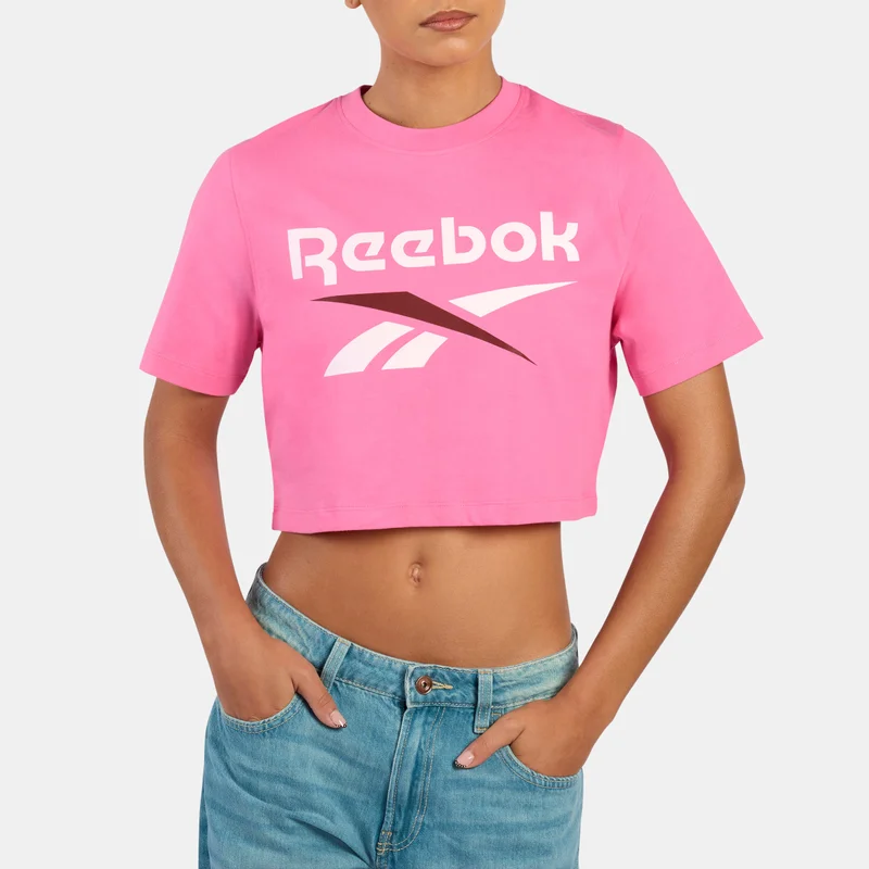 Reebok Sadie 2 Colour Logo Crew Cropped Short Sleeve Women's T-Shirt - Playful Pink