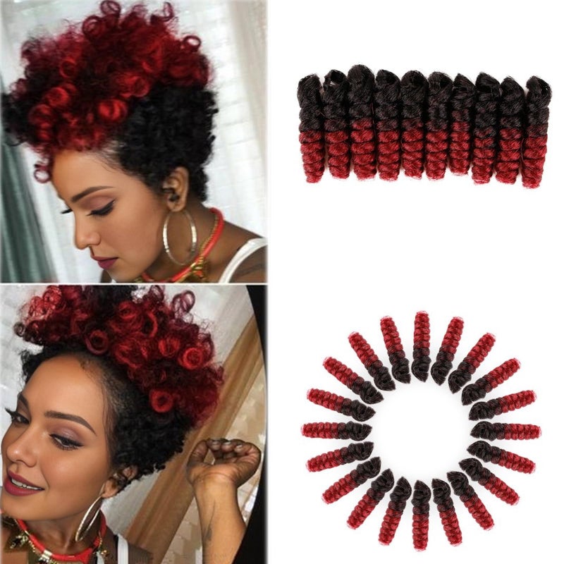 PHOCAS 5Packs 10 Short Crochet Hair Crochet Braids for Black Women Natural Black to BUG