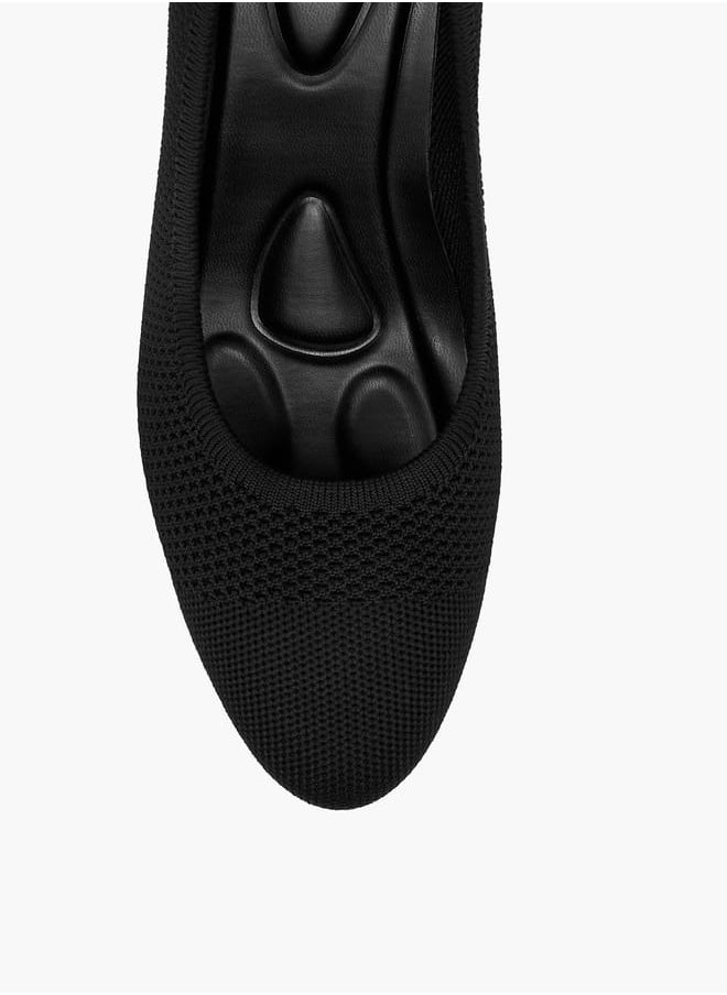 Le Confort - Women Mesh Textured Slip-On Pumps with Block Heels - Image 1
