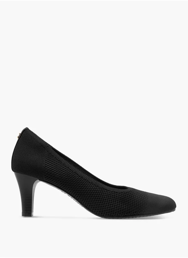 Le Confort Women Mesh Textured Slip-On Pumps with Block Heels