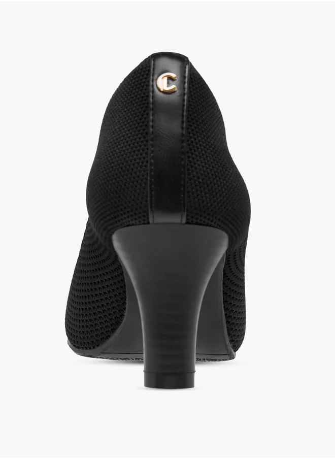 Le Confort Women Mesh Textured Slip-On Pumps with Block Heels