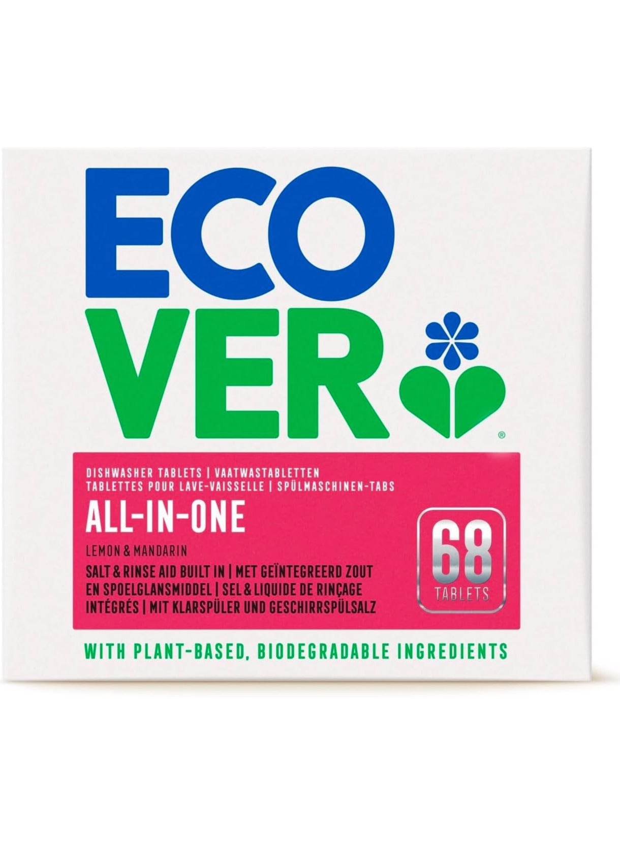 ecover All In One Dishwasher Tablets-68 Lemon & Mandarin 1.36 Kg