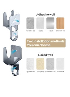 KASTWAVE Kitchen Pot Lid Holder, 2 Pcs Self Adhesive Pot Lid Organizer, Bracket Equipped with 3 Hooks, Pan Lid Organizer, Multifunctional Wall Mounted Pot Cover Bracket Suitable for Various Pot Lids  - Image 4