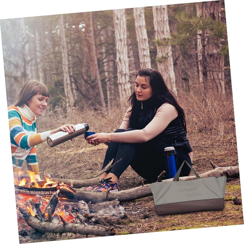 حقيبة حاملة حطب أكسفورد لحمل جذوع الأشجار لتخزين الشواء في حفرة النار الخارجية بمقبض سهل الحمل - Image 4