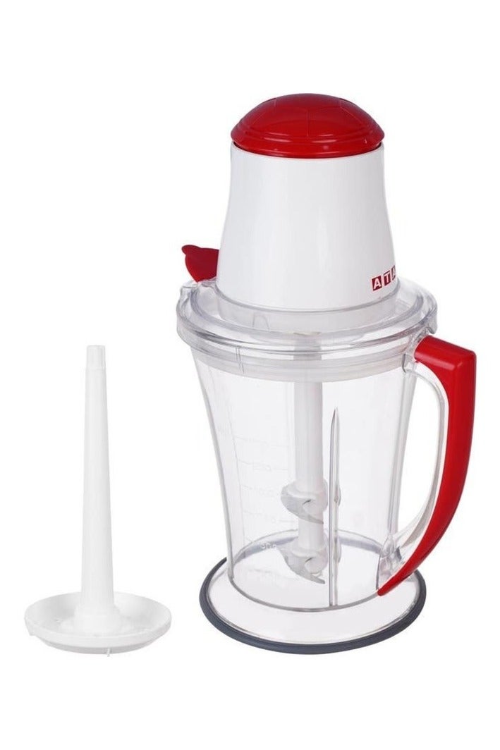 ATA Meat Grinder, 1.5 Liters, 600 Watt, 2 Blades - White Red