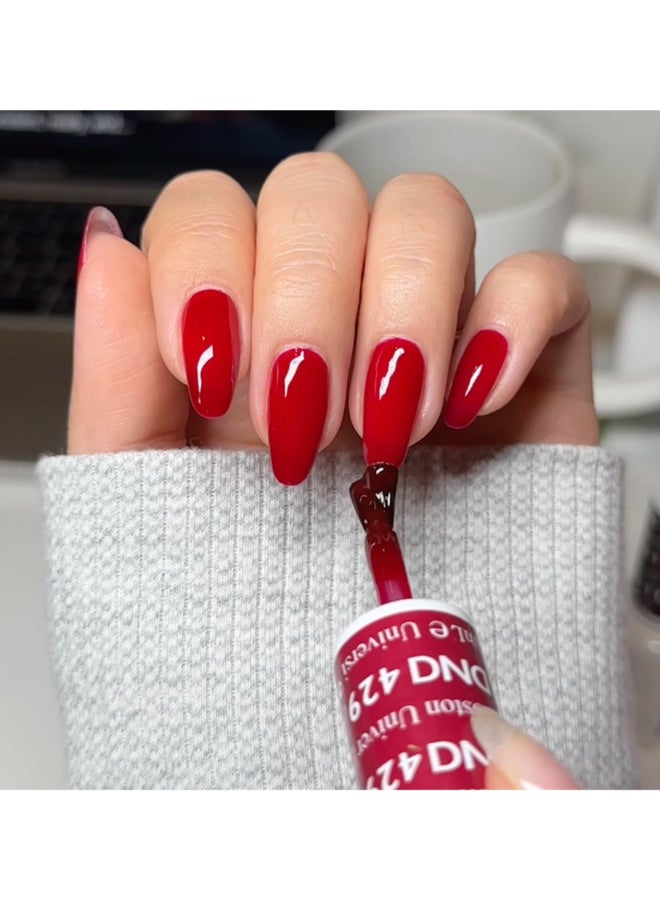 DAISY DND DND Gel Polish Set 1 each of Red Gel Polish and Red Nail Polish 429 Boston University Red 05 Fl Oz - Image 4