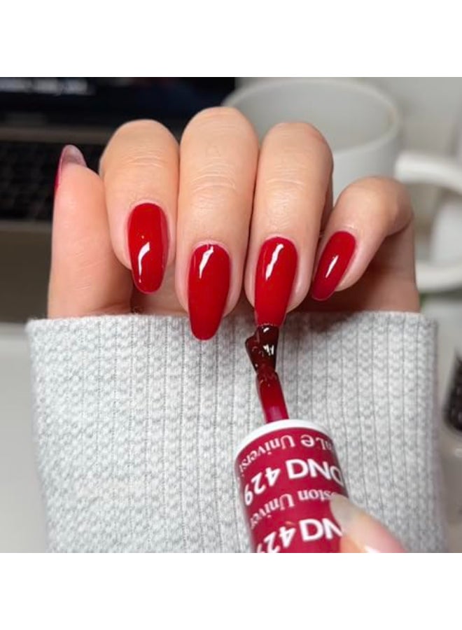 DAISY DND DND Gel Polish Set 1 each of Red Gel Polish and Red Nail Polish 429 Boston University Red 05 Fl Oz - Image 3