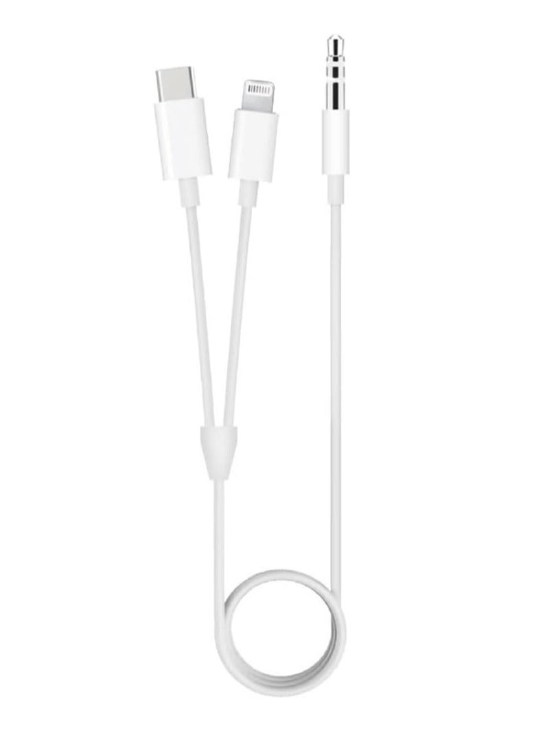3 in 1 Type-C Lightning to 3.5mm Male Aux Audio Adapter Cable for Headphones - Image 1