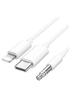 Generic 3 in 1 Type-C Lightning to 3.5mm Male Aux Audio Adapter Cable for Headphones  - Image 5