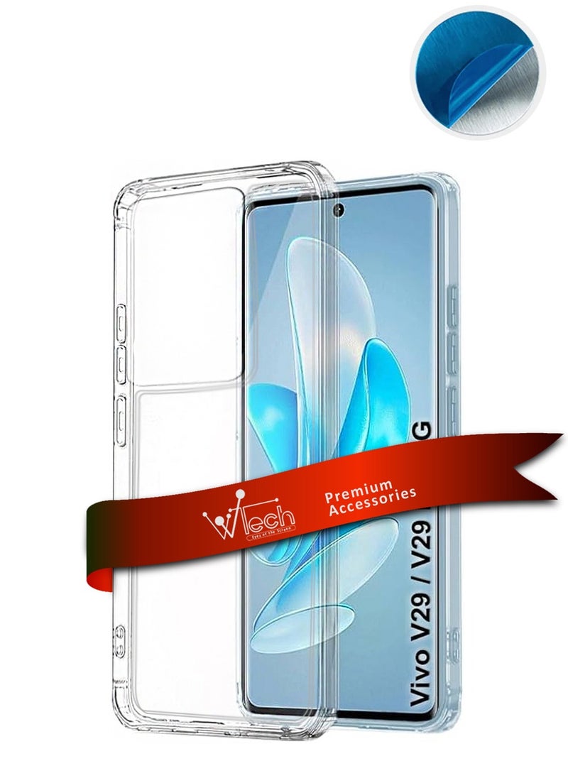 CHAPPELINE - Airbag Case Series Premium Transparent Airbag Shockproof Anti-Yellowing With Iron Plate Case Cover For Vivo V29 5G 2023 Clear - Image 1
