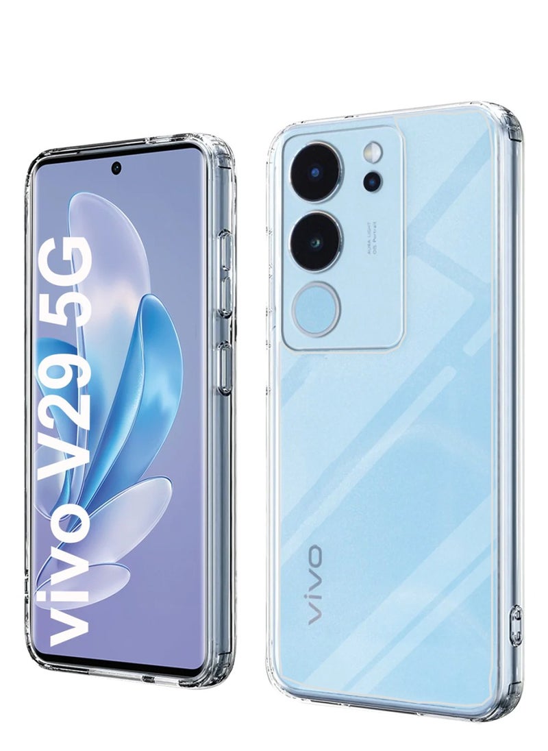 CHAPPELINE - Airbag Case Series Premium Transparent Airbag Shockproof Anti-Yellowing With Iron Plate Case Cover For Vivo V29 5G 2023 Clear - Image 1