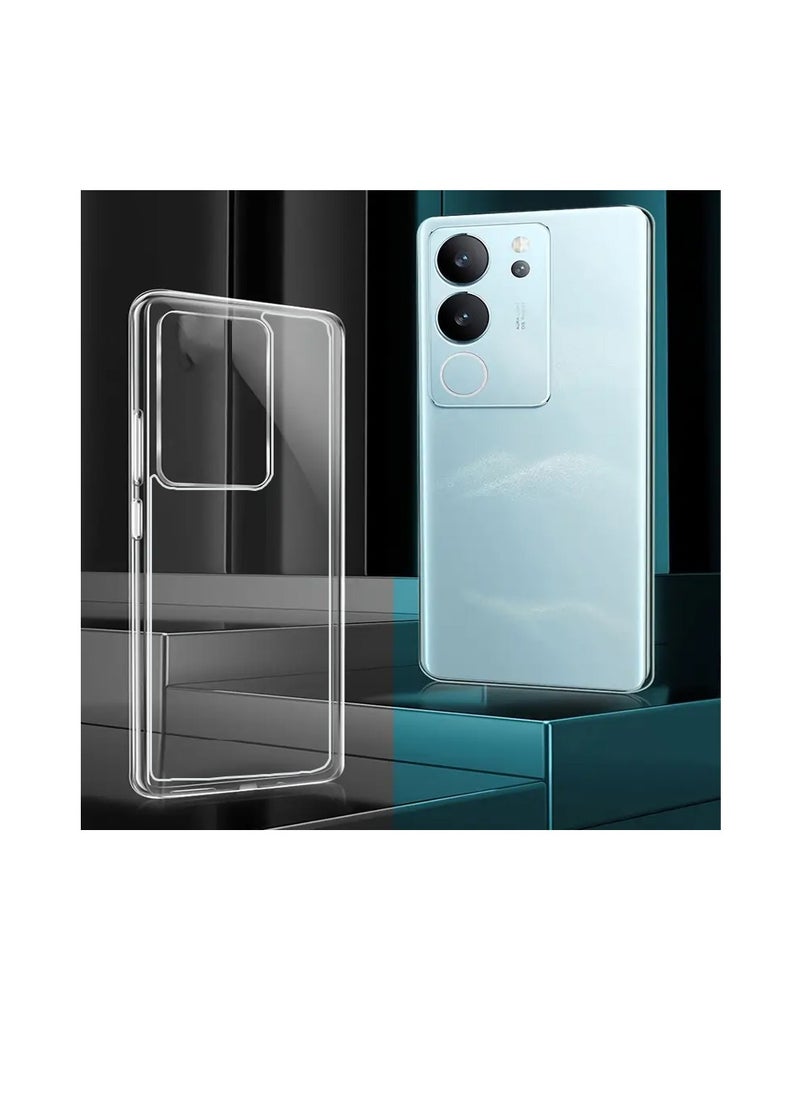 CHAPPELINE - Airbag Case Series Premium Transparent Airbag Shockproof Anti-Yellowing With Iron Plate Case Cover For Vivo V29 5G 2023 Clear - Image 1