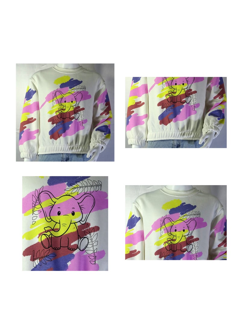 SHELTERE "Turkish-made Girls' long-sleeve T-shirt with beautiful designs 35663." - Image 1