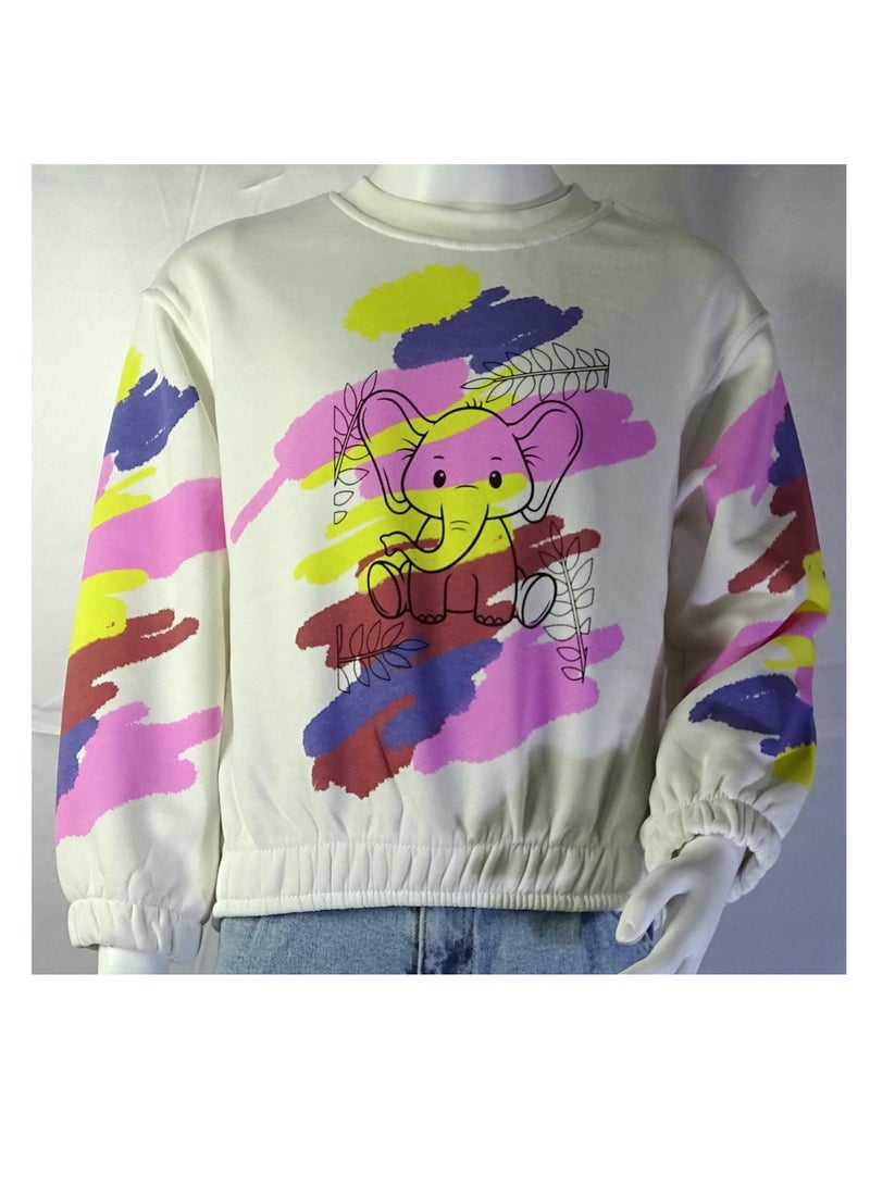 SHELTERE "Turkish-made Girls' long-sleeve T-shirt with beautiful designs 35663." - Image 2