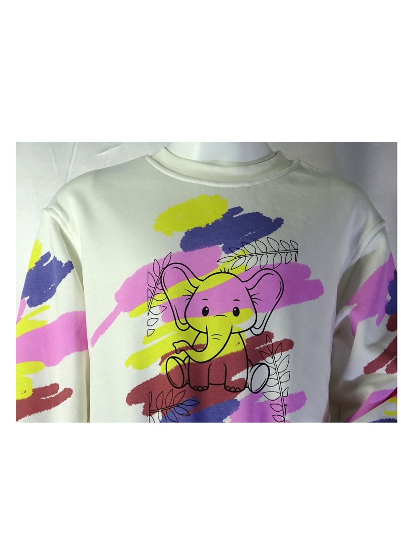 SHELTERE "Turkish-made Girls' long-sleeve T-shirt with beautiful designs 35663." - Image 4