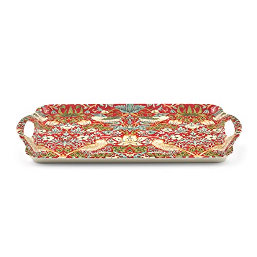 Pimpernel Morris & Co Strawberry Thief Red Melamine Tray with Handles - Elegant Serving Tray for Tea Parties, Decorative Table Display - Stylish Kitchen & Dining Organization, Ideal Gift for Her - Image 2