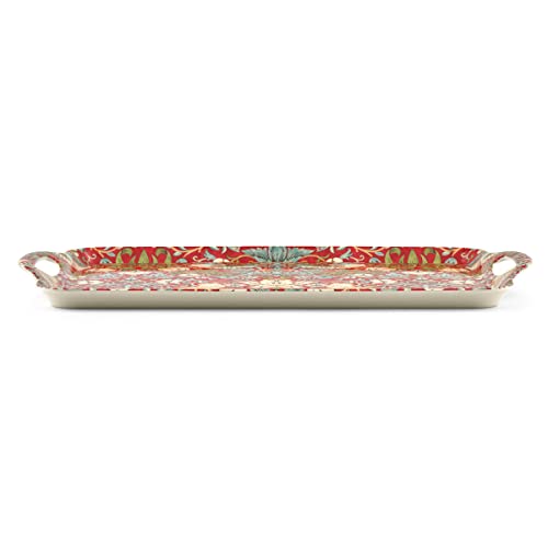 Pimpernel Morris & Co Strawberry Thief Red Melamine Tray with Handles - Elegant Serving Tray for Tea Parties, Decorative Table Display - Stylish Kitchen & Dining Organization, Ideal Gift for Her - Image 3
