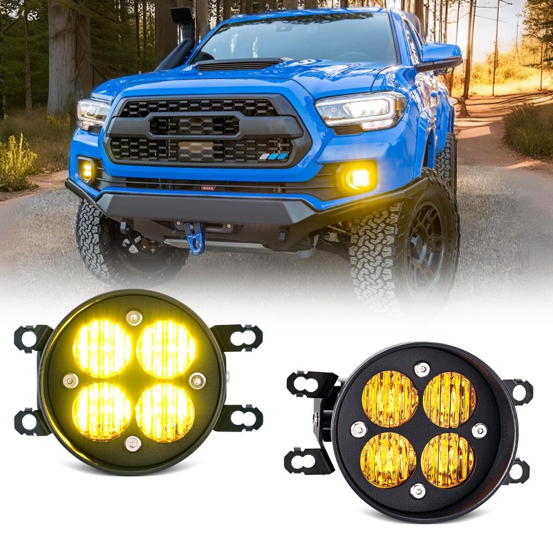 SHINEFIT Yellow Lens LED Fog Lights for Tacoma 20122023 Tundra 20142021 4Runner 20102024 High Power Wide Angle Flood Beam Front Bumper Fog Lights - Image 2
