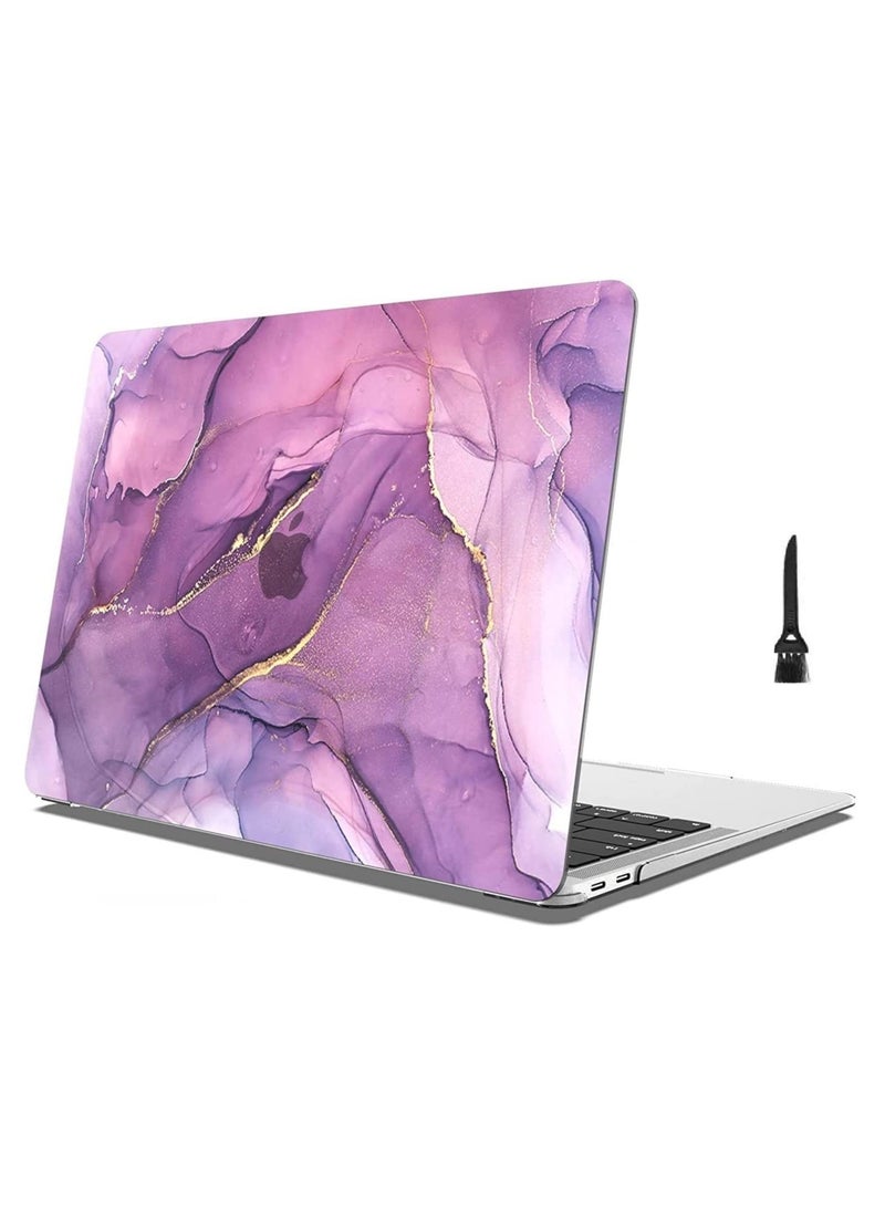 Compatible with MacBook Air 13" 2018 2019 Release A1932 with Retina Display  Touch ID  Plastic Hard Shell Case Screen Protector US Layout Keyboard Cover Purple Marble - Image 3