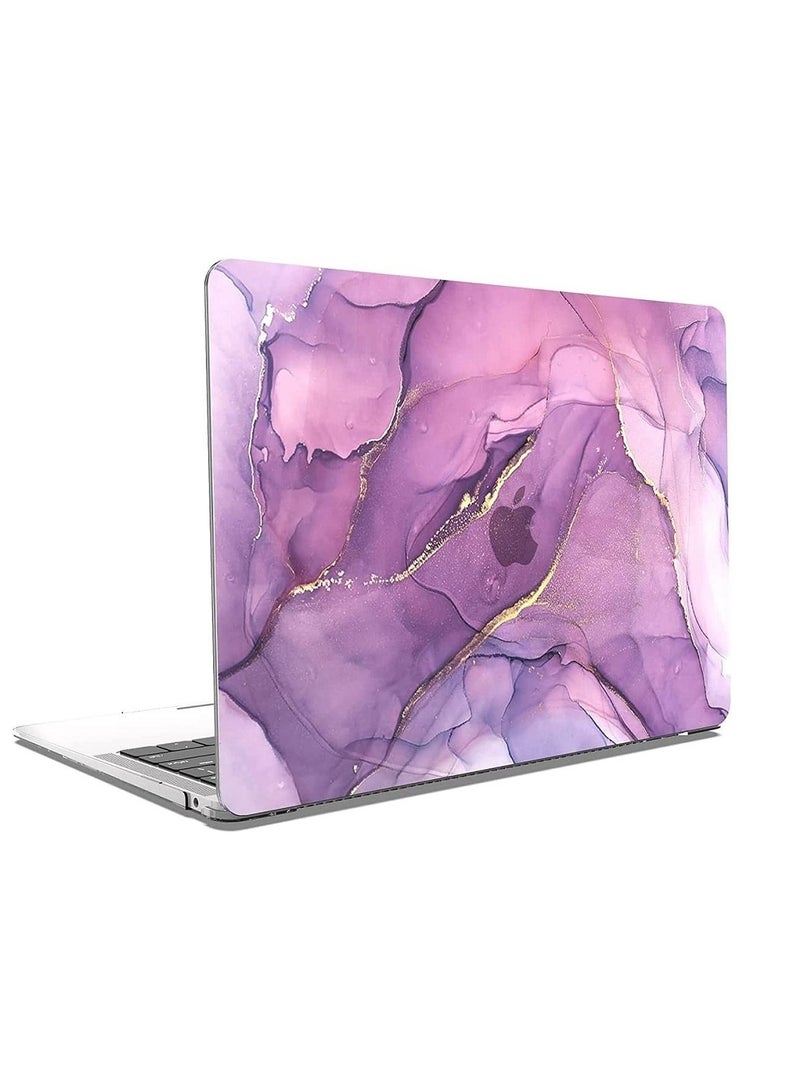 Compatible with MacBook Air 13" 2018 2019 Release A1932 with Retina Display  Touch ID  Plastic Hard Shell Case Screen Protector US Layout Keyboard Cover Purple Marble - Image 4