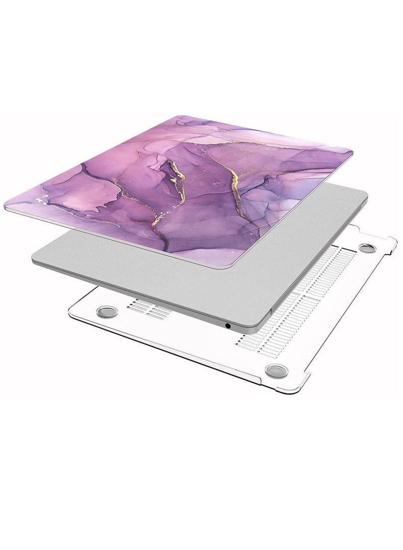Compatible with MacBook Air 13" 2018 2019 Release A1932 with Retina Display  Touch ID  Plastic Hard Shell Case Screen Protector US Layout Keyboard Cover Purple Marble - Image 5