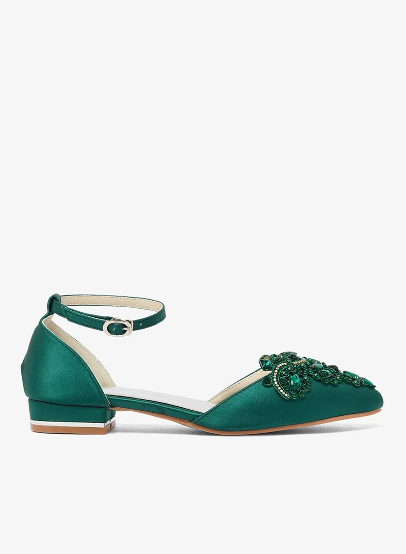 Ella Limited Edition Jewel Detail Flat Strap Detail Ballet