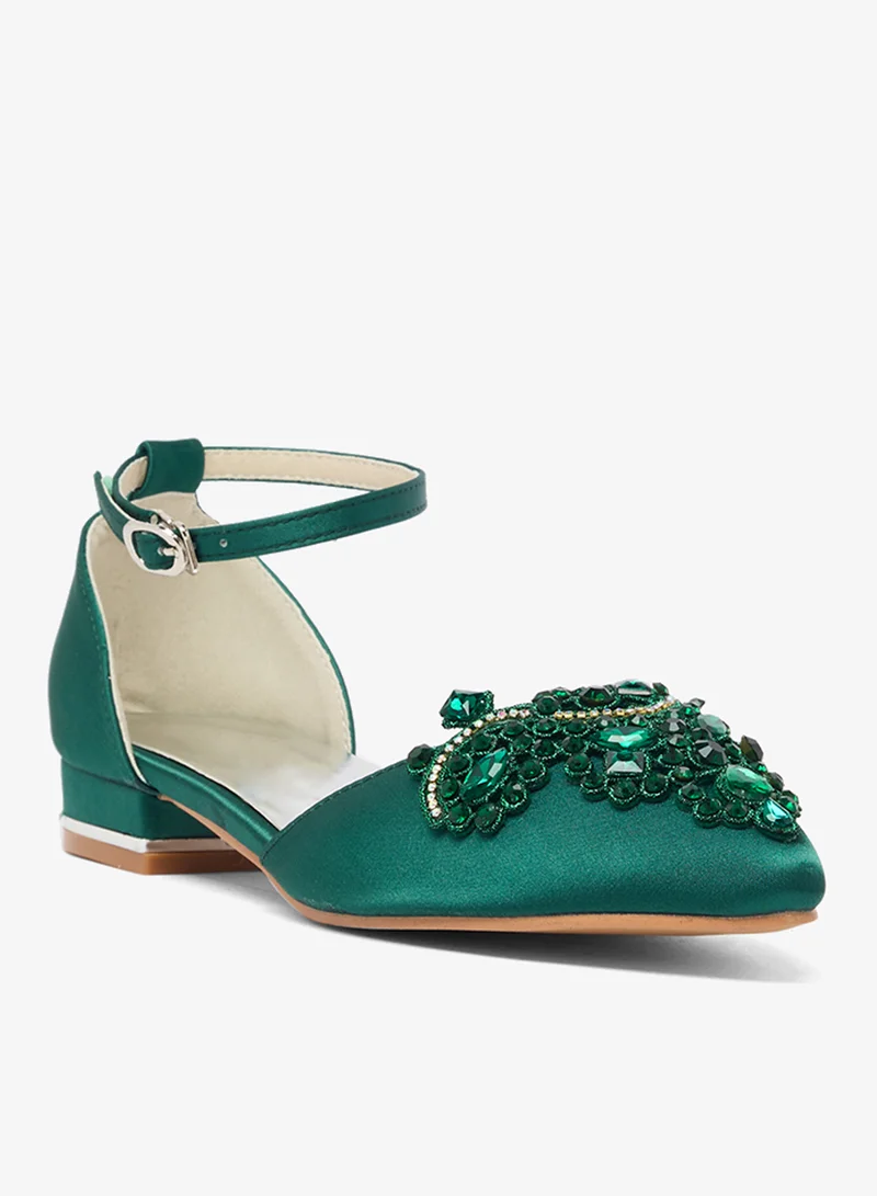 Ella Limited Edition Jewel Detail Flat Strap Detail Ballet