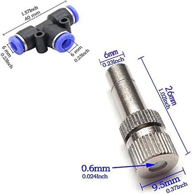 RESNSTAR Misting Nozzles for Outdoor Cooling System 10pcs Mister Nozzle Atomizing Misting Sprayer Fog Nozzles for Garden, Humidification, Landscaping, Dust Control, 0.024Inch (Size : 0.6mm) - Image 2