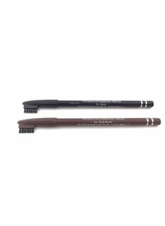 Miss Claire Waterproof Eyebrow Pencil With Brush (Black, Dark Brown) (Colors Cosmetics)  - Image 1
