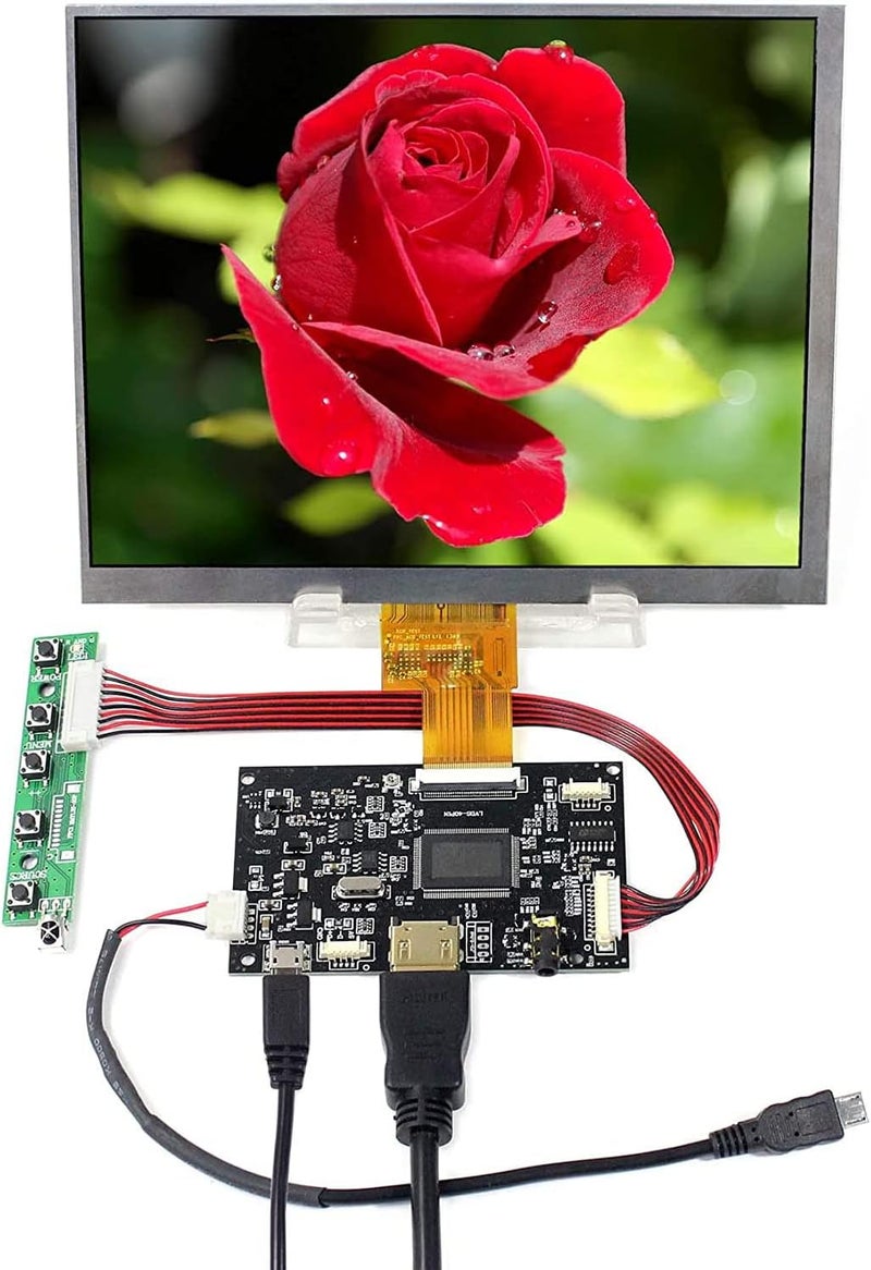 VSDISPLAY 8" 1024X768 IPS LCD 8 inch HJ080IA-01E with Controller Board - Image 1